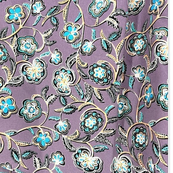 CAbi 3453 Floral Scrollwork Cami Top Blouse Women's XS Purple Asymmetrical - Picture 2 of 5